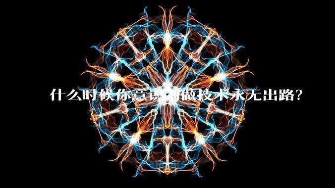 什么时候你意识到做技术永无出路？