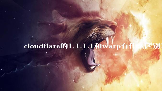 cloudflare的1.1.1.1和warp有什么区别？